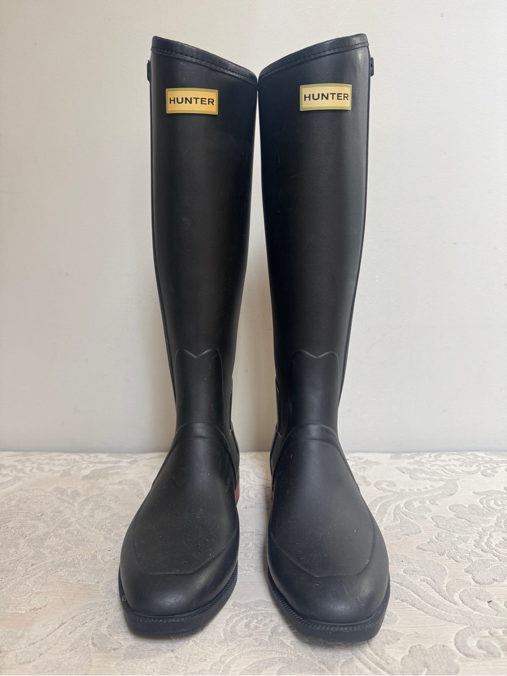 Hunter Black Tall Rubber Rain Boots